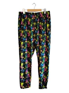 Black Neon Paint Splatter Parachute Pants – One Size EUC